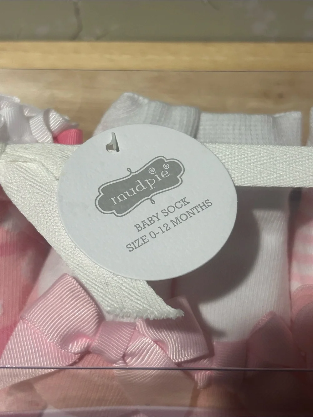 Mud Pie Pink Baby Sock Set with Bows